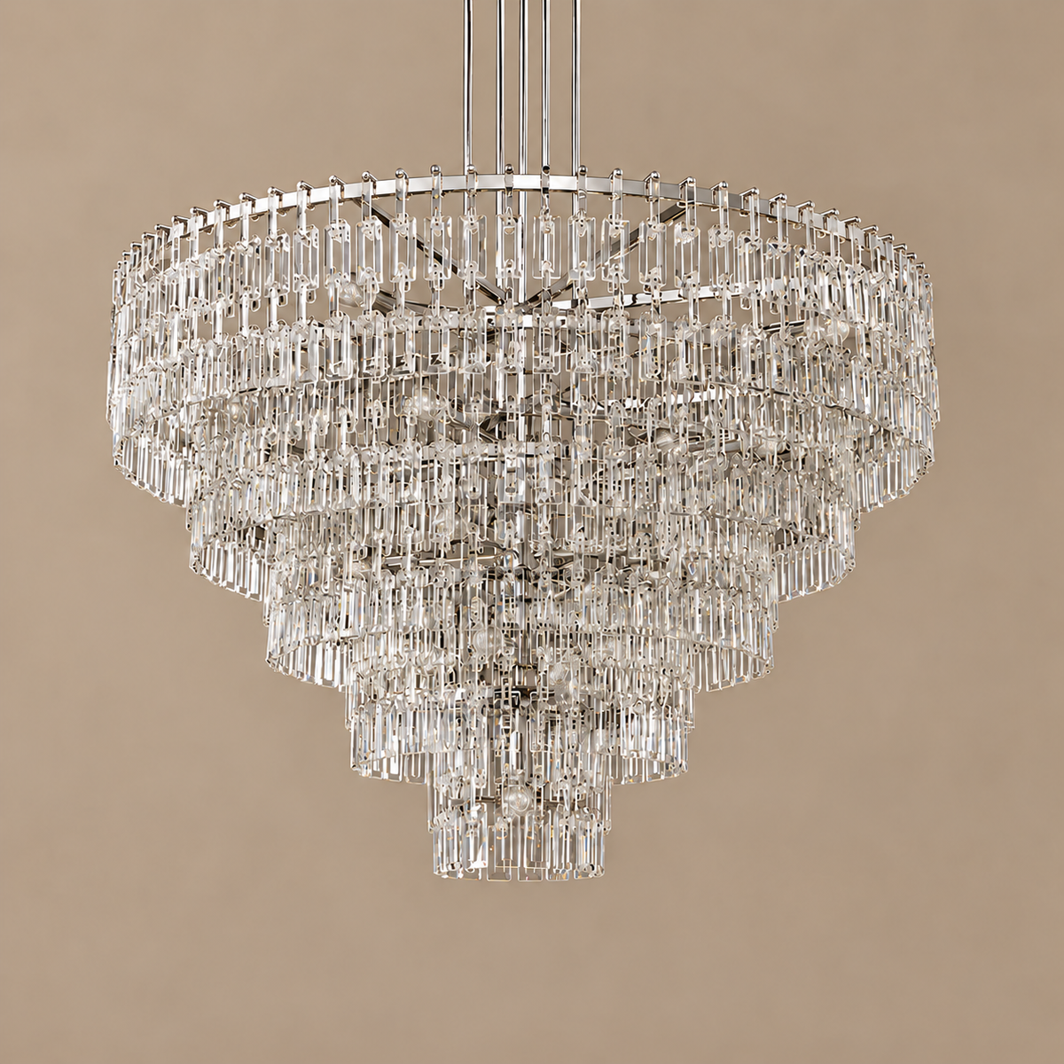 Hand Cut Crystal Tiered Chandelier Black | Three Diameters to Extra Large Custom Rod for High Ceiling Casalola Lights