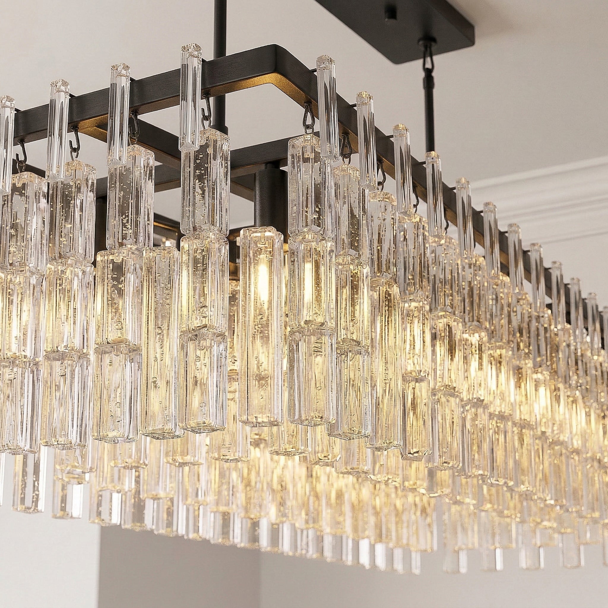 Rectangular Crystal Chandelier – Luxury Copper Led Dining Room Light Casalolalights Luxury Lamps for Interior Designers
