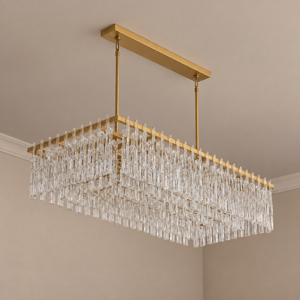 Linear Chandelier - Crystal Rectangle Casalola Lights Luxury Lamps for Interior Designers
