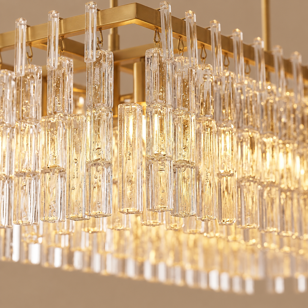 Linear Chandelier - Crystal Rectangle Casalola Lights Luxury Lamps for Interior Designers