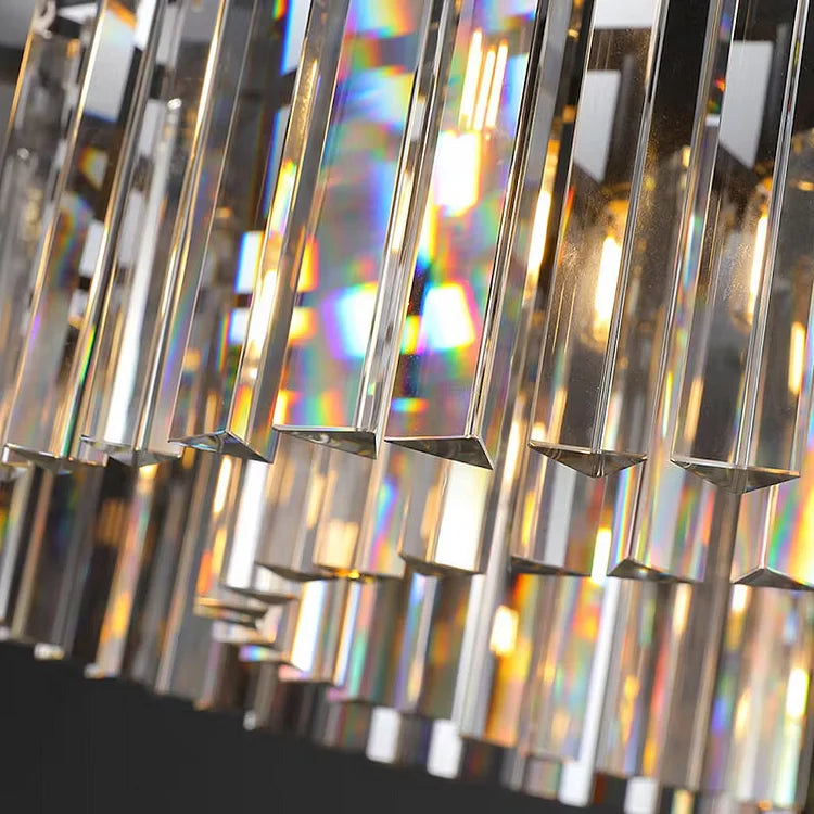 LÁMPARA DE TECHO DE CRISTAL NEGRO TALLADO A MANO EN NIVELES | CLHUYL0250BL