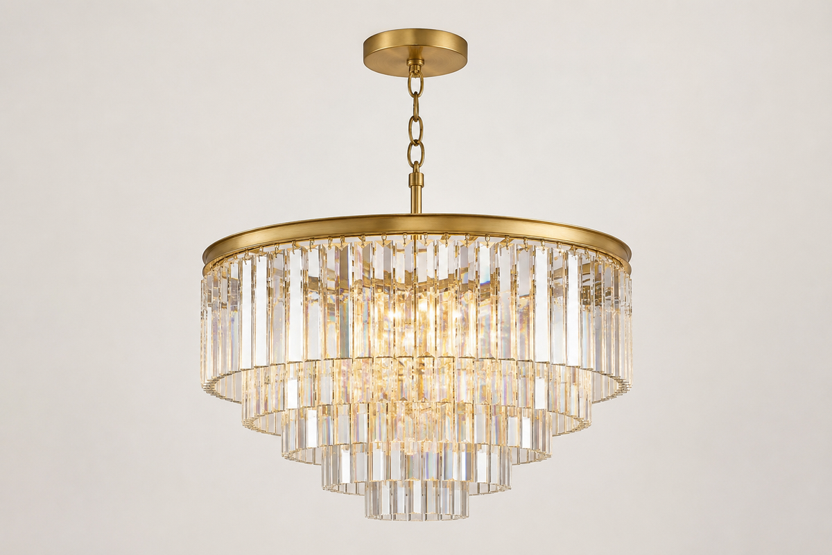 Hand-cut Crystal Tiered Chandelier for Dining Room | 91cm 122cm 152cm Gold or Black Art Deco Casalolalights Luxury