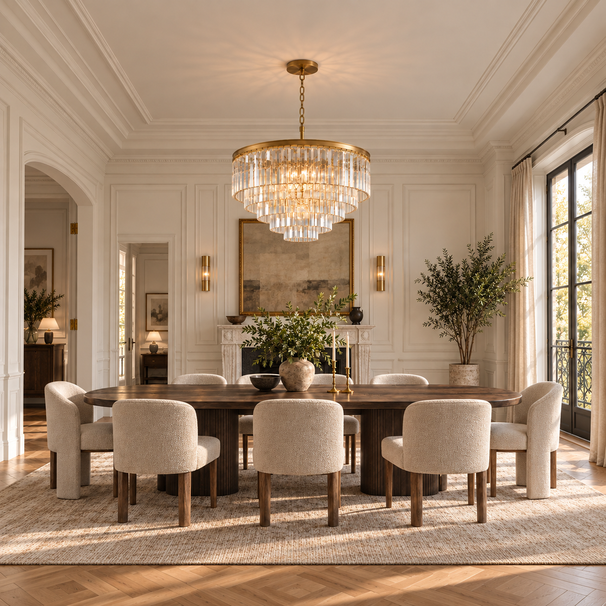 Large Hand Cut Crystal Tiered Chandelier Gold or Black | Double Height Foyer Custom Rod Length Casalola Lights Luxury