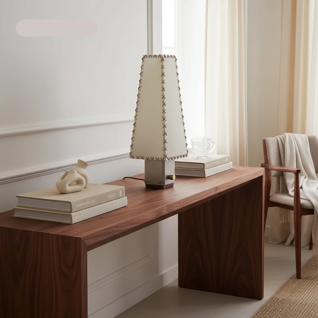 Hand Stitched Fabric Table Lamp | Modern Sculptural Lighting