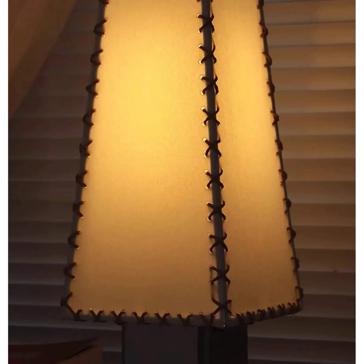 Hand-stitched Parchment Table Lamp | Crafted Shade & Steel-brass 50cm Wabi-sabi Bedside Casalolalights Luxury Lamps