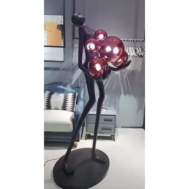 Modern Man Sculpture Lamp | Organic Resin Floor | Luxury Lighting for Living Room and Lobbies