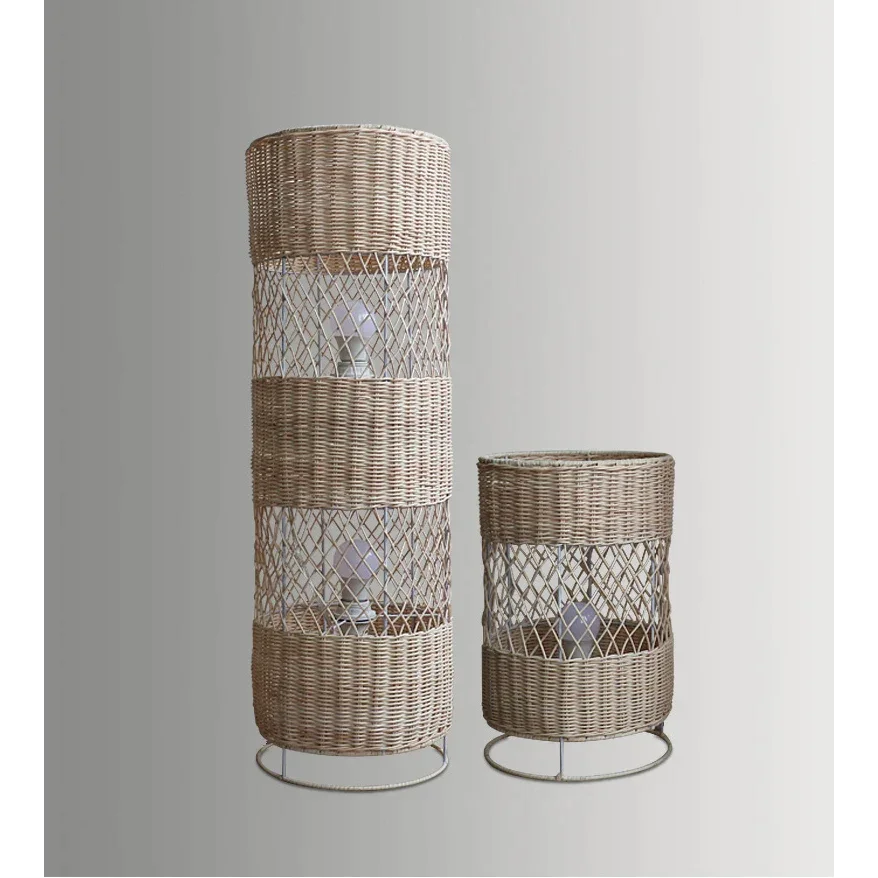 Handcrafted Rattan Lamp Collection Rustic Cottagecore Decor for Living Room
