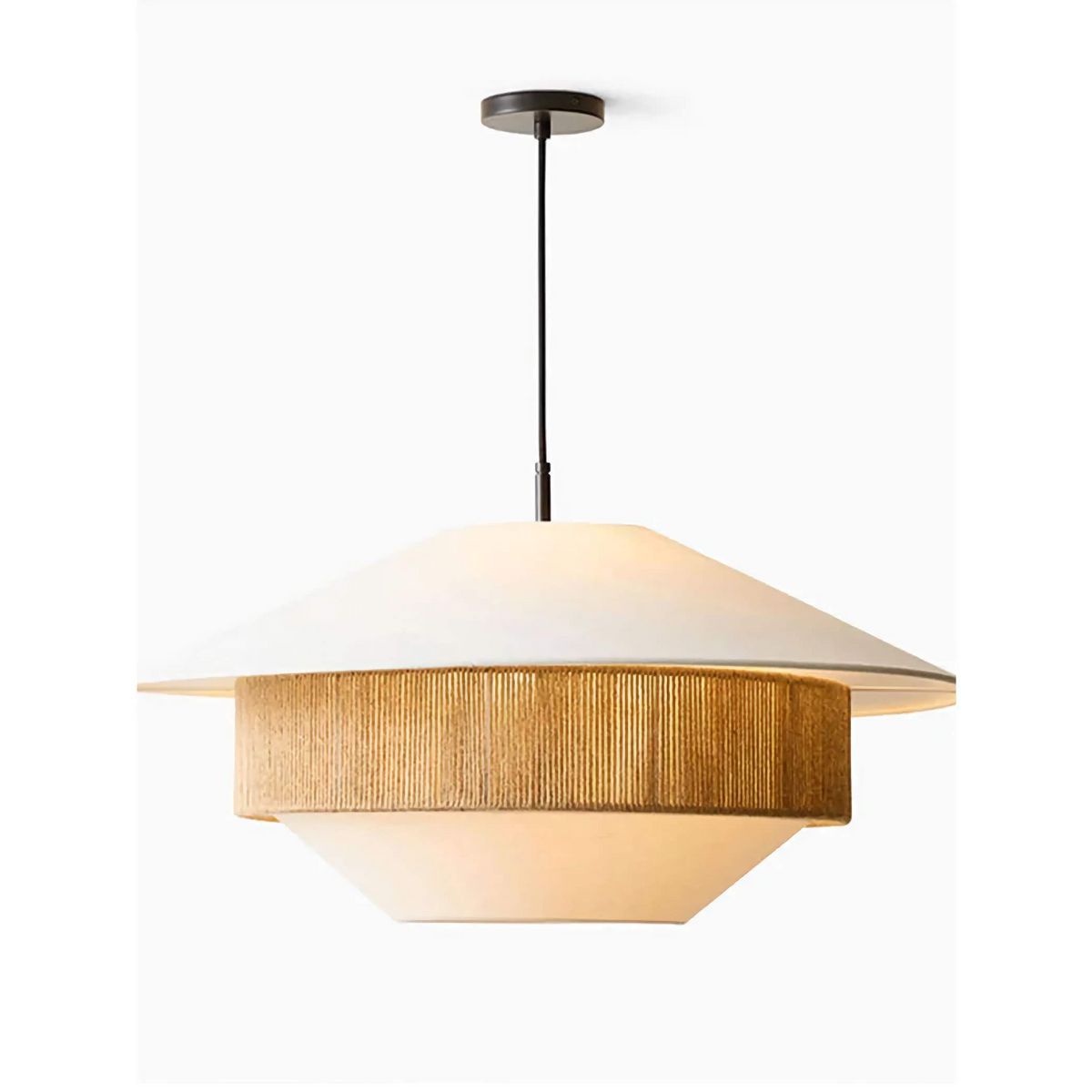 Woven Pendant Light | Wicker-style Cotton Cord Shade Rustic Boho Living Room & Dining Casalolalights Luxury Lamps