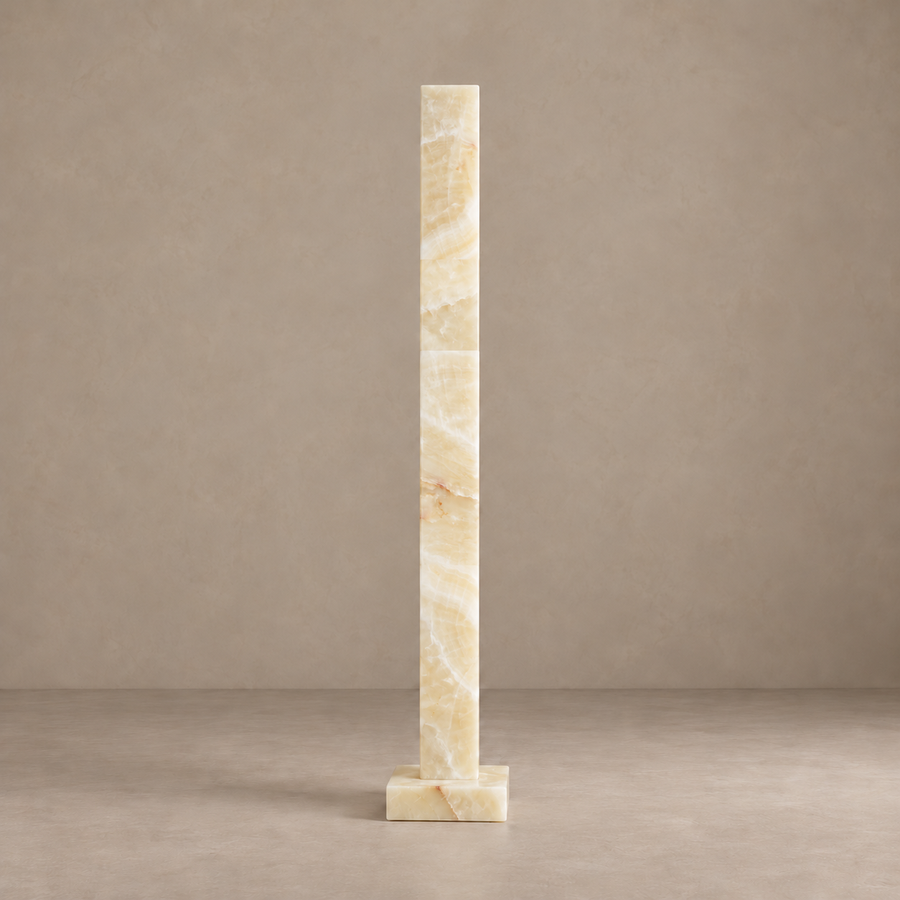 Honey Onyx Column Floor Lamp