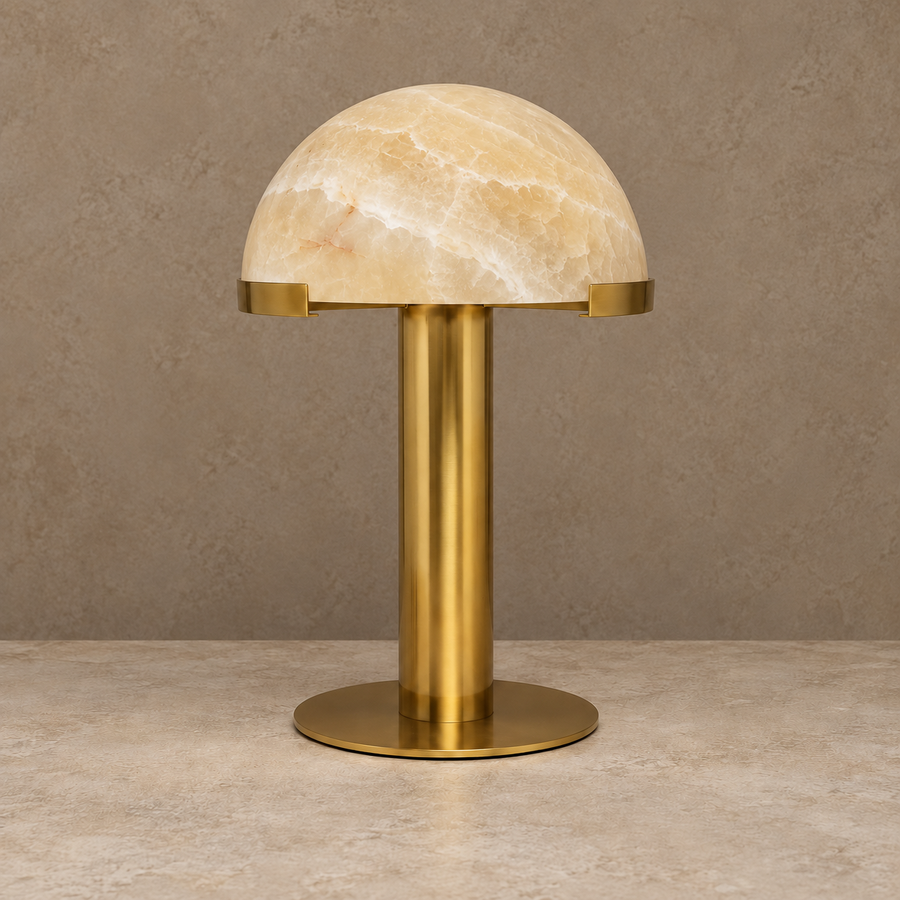 Honey Onyx Dome Table Lamp