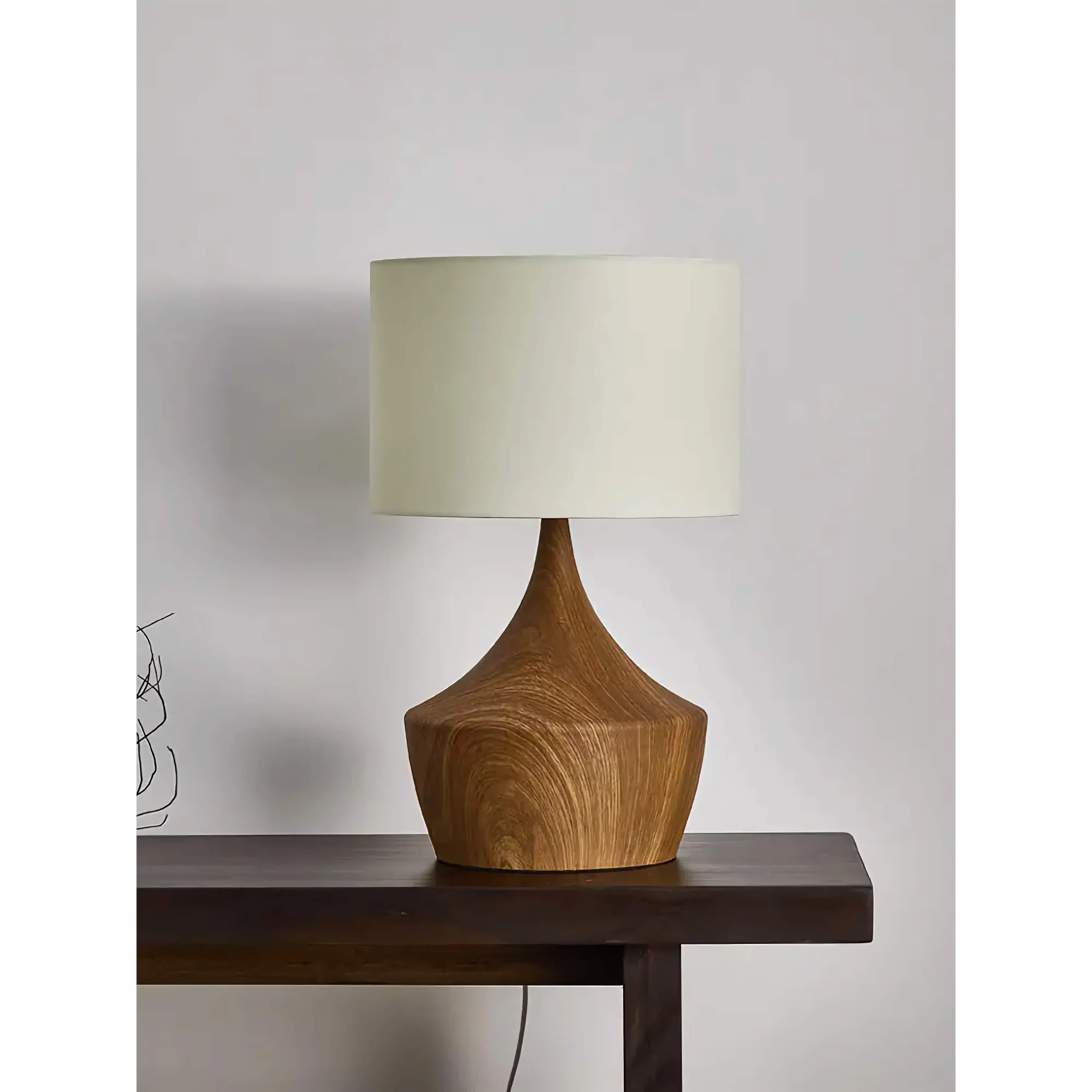 Japandi Wood Table Lamp | Sculptural Organic Designer Lighting
