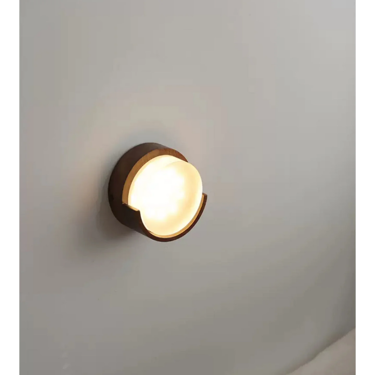 Walnut Wall Light | Compact Wood & Acrylic Sconce Japandi Minimalist Bedroom Hallway Casalolalights Luxury Lamps