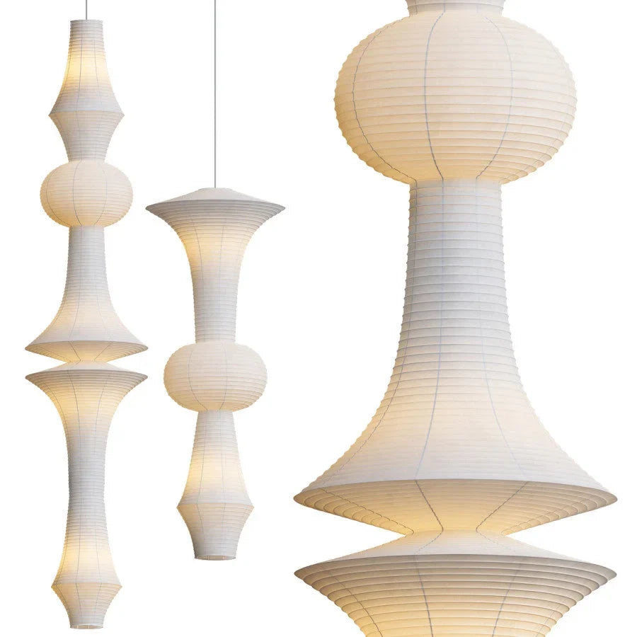 Japandi Paper Pendant Light | Washi Rice-paper Hanging Lamp Minimalist Living Room & Bedroom Casalolalights Luxury