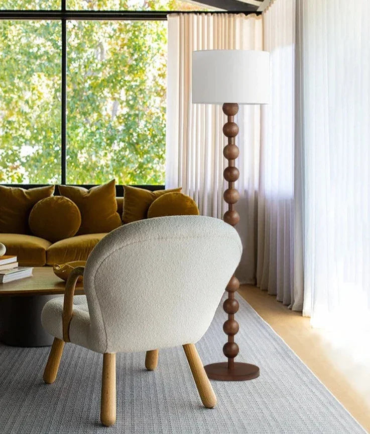 Wood Linen Table & Floor Lamp For Modern Minimalism Quiet Luxury Interior - Minimalist Lamps