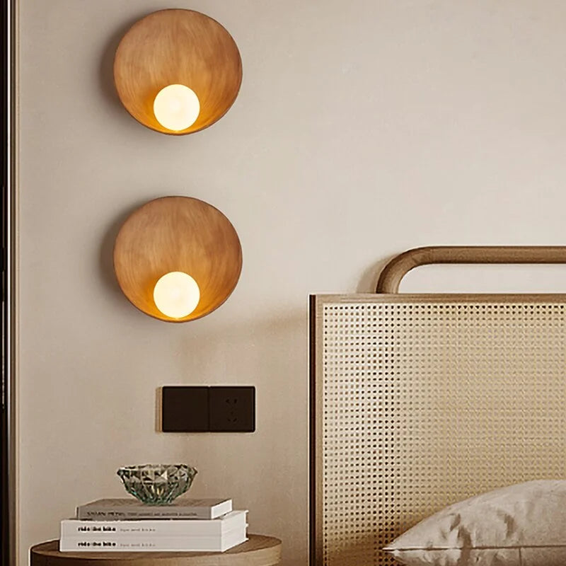 Japanese Ceramic Earth Tones Wall Lamps for Living Room Bedroom