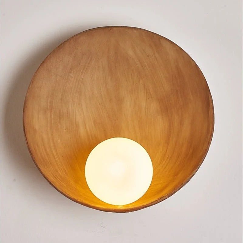 Japanese Ceramic Earth Tones Wall Lamps for Living Room Bedroom