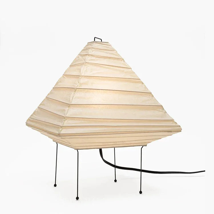 Elegant Japanese Rice Paper Table Lamp | Serene Japandi Minimalist Lighting - Lamps