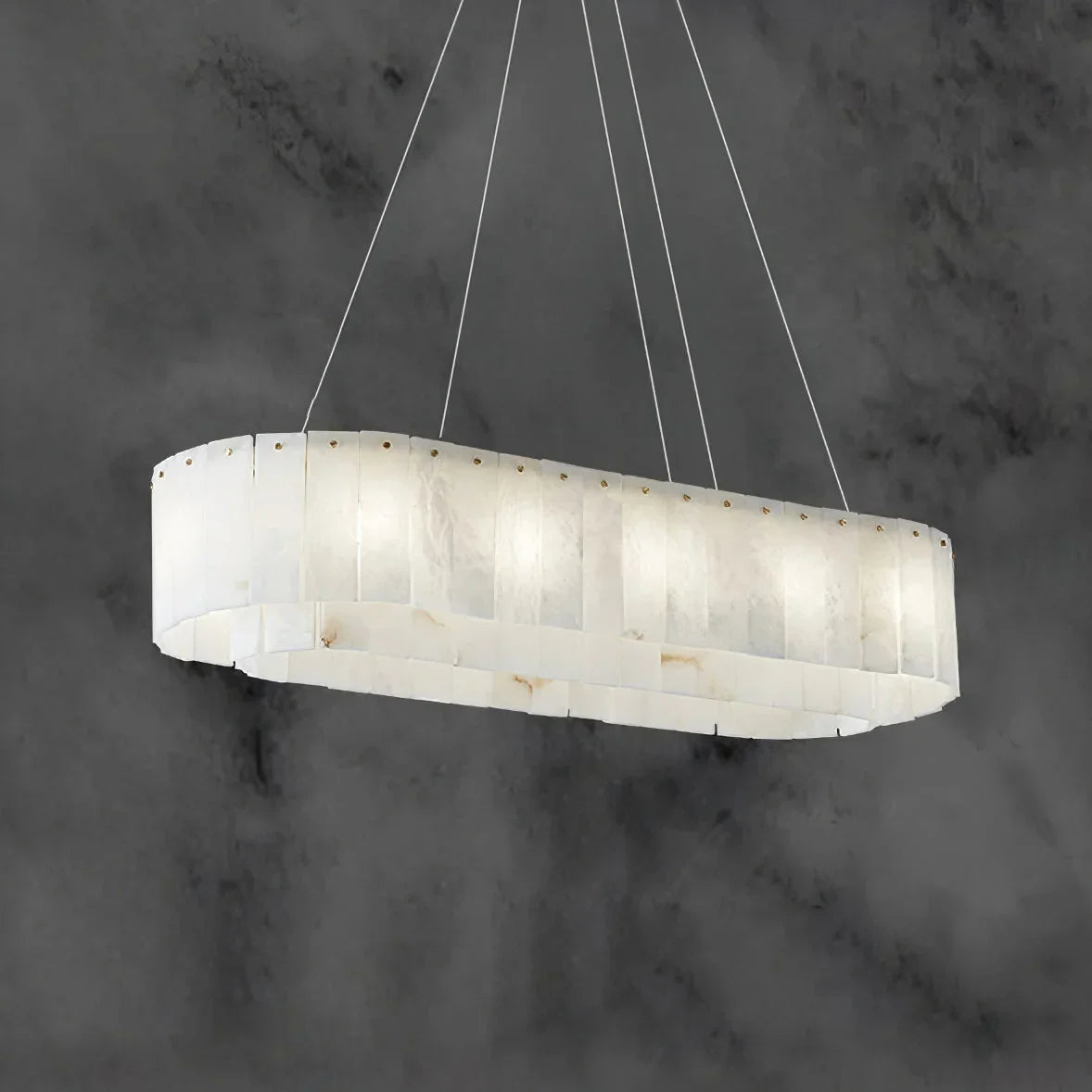 Oval Alabaster Tiered Chandelier | Racetrack Stone-panel Modern Organic Dining & Kitchen Casalolalights Luxury Lamps