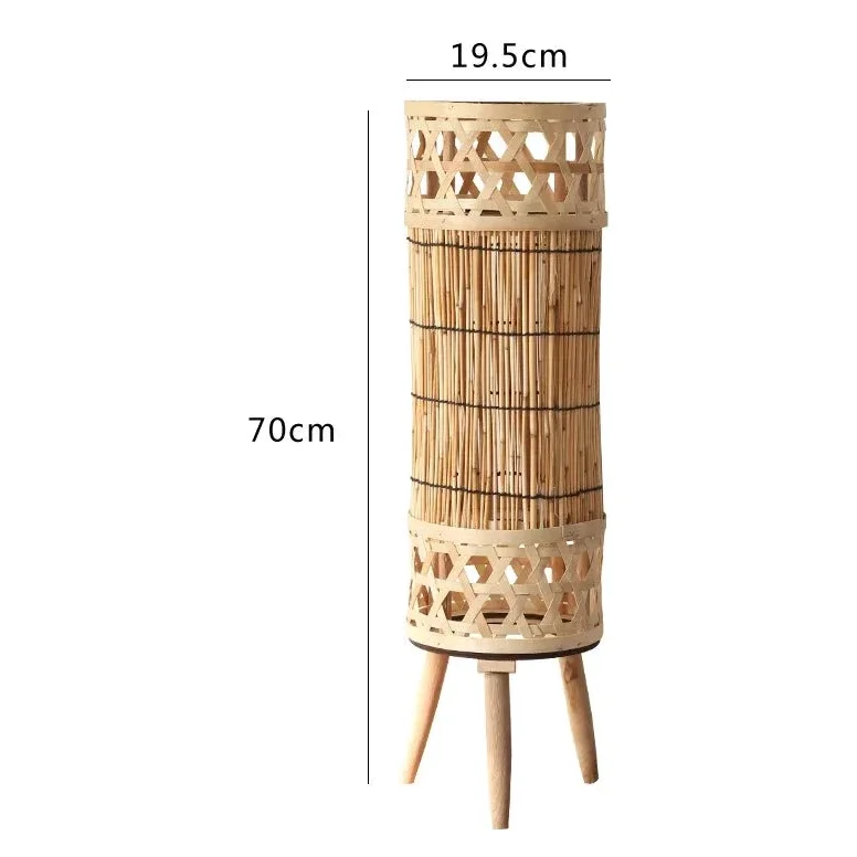 Knitted Bamboo Tower Lamp Minimalist Lamps for Bedroom Living Room