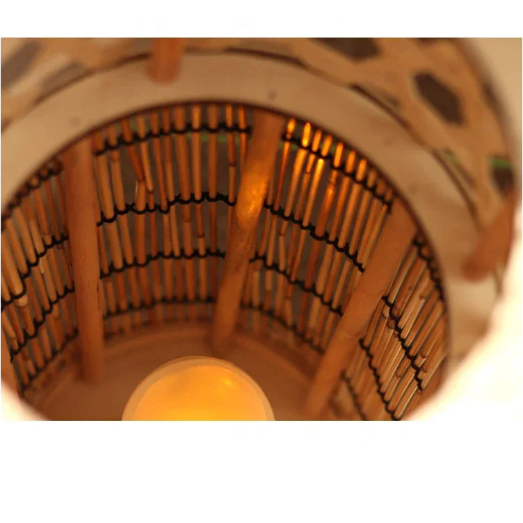 Knitted Bamboo Tower Lamp Minimalist Lamps for Bedroom Living Room