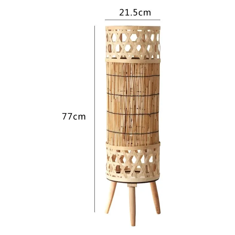 Knitted Bamboo Tower Lamp Minimalist Lamps for Bedroom Living Room