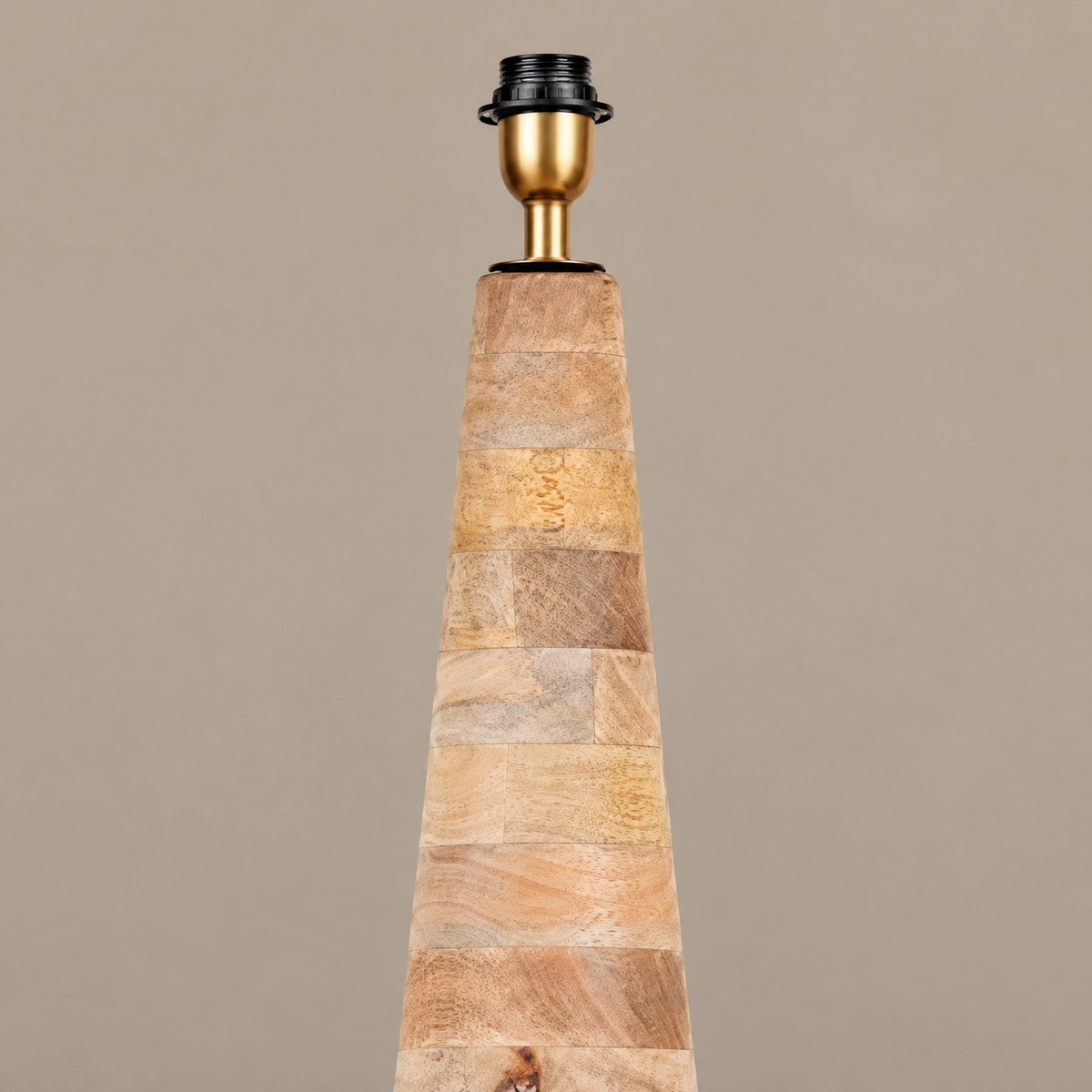 Kyoto wood section joints and E27 socket shown with the shade removed