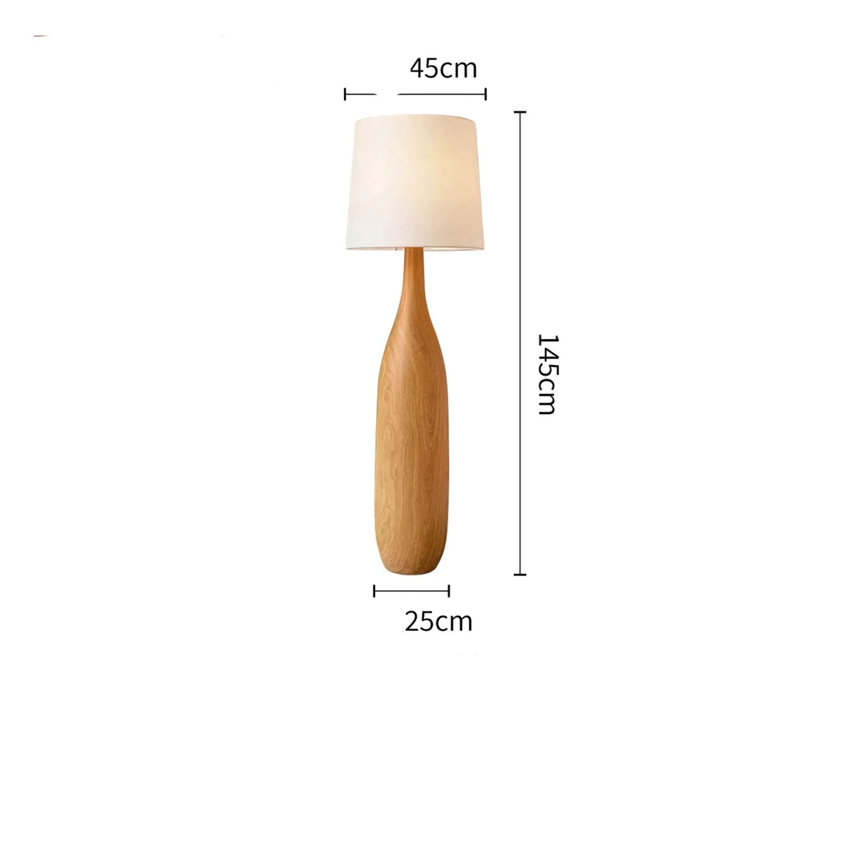 Resin Floor Lamp 145cm | Woodgrain Base & Linen-shade Japandi Minimalist Living Room Casalolalights Luxury Lamps