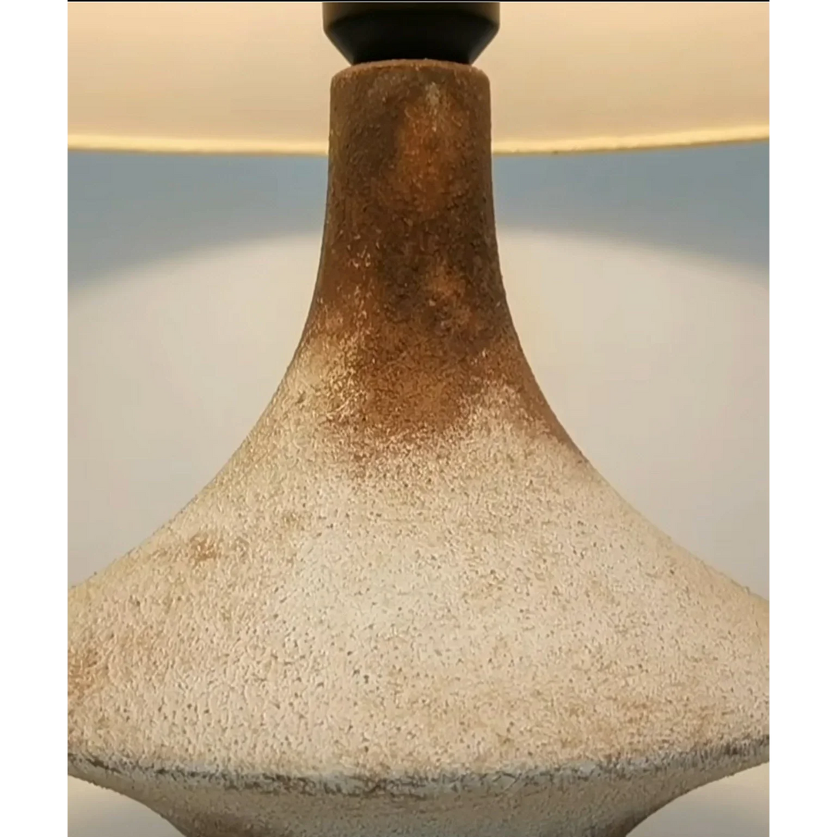 Ceramic Table Lamp 40cm | Wabi-sabi Earthenware & Linen Japandi Rustic Bedroom Casalolalights Luxury Lamps for Interior
