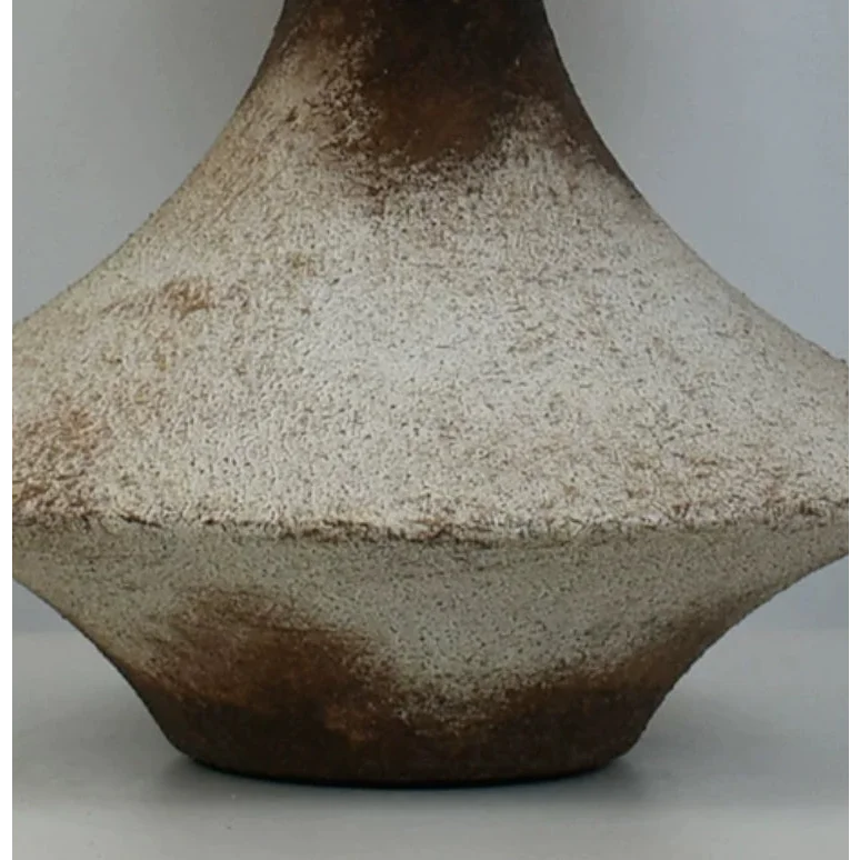 Ceramic Table Lamp 40cm | Wabi-sabi Earthenware & Linen Japandi Rustic Bedroom Casalolalights Luxury Lamps for Interior