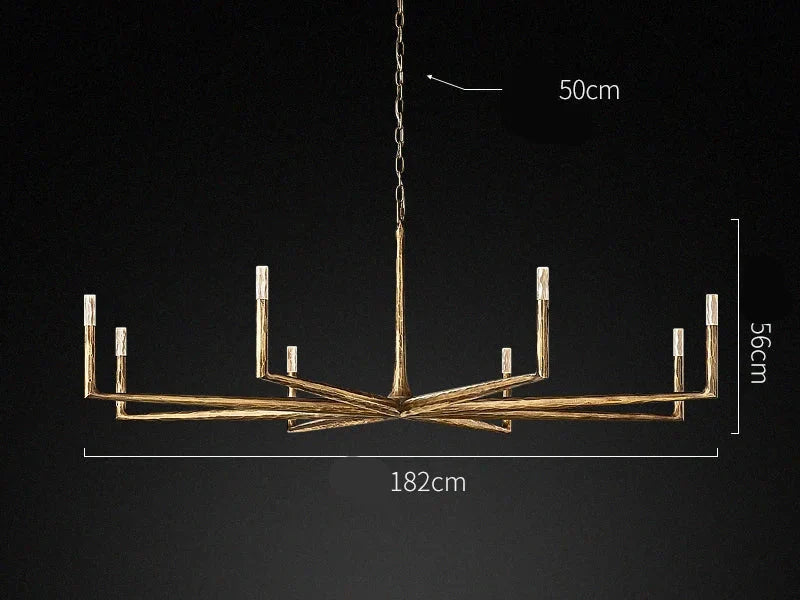 Brass Branch Chandelier | Hand-forged Sculptural Crystal 152-182cm Modern Dining Room Casalolalights Luxury Lamps