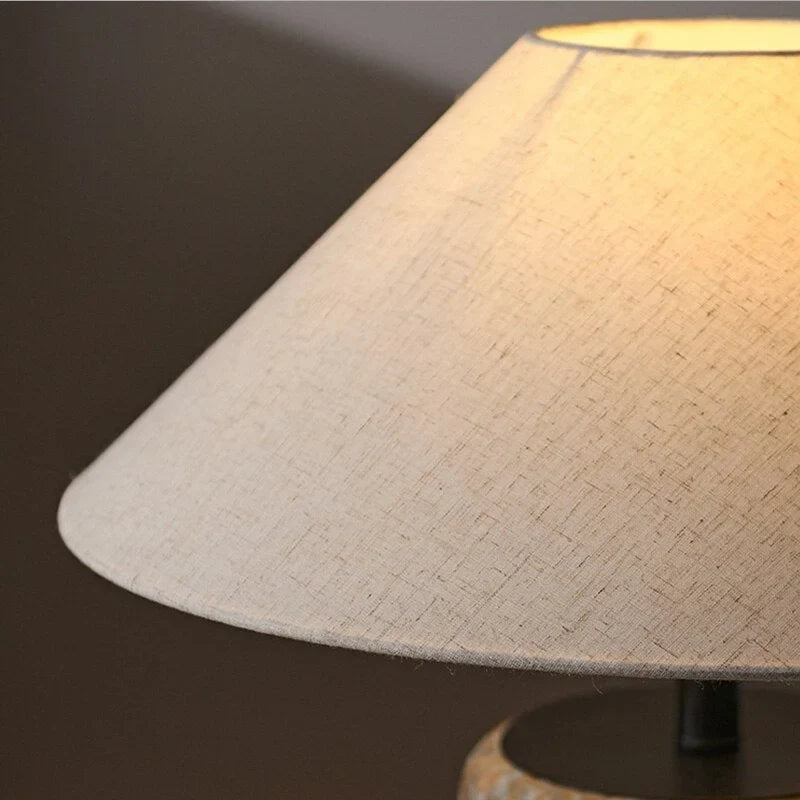 Large Ceramic Table Lamp 33in | Wabi-sabi Japandi Bedside & Living Room Light Textured Body Linen Shade Casalolalights