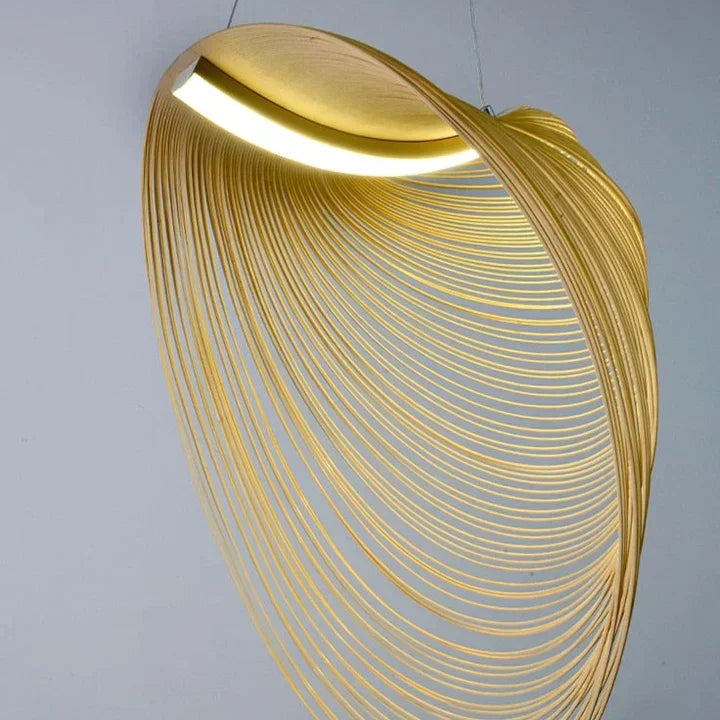 Laser-cut Plywood Pendant Light 40-80cm | Organic Wood Ribbon Hanging Lamp Scandinavian Dining & Living Casalolalights