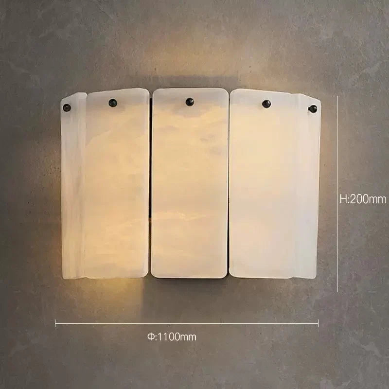 Layered Alabaster Wall Sconce | Compact Stepped Stone-slab Modern Japandi Hallway & Bedroom Casalolalights Luxury Lamps