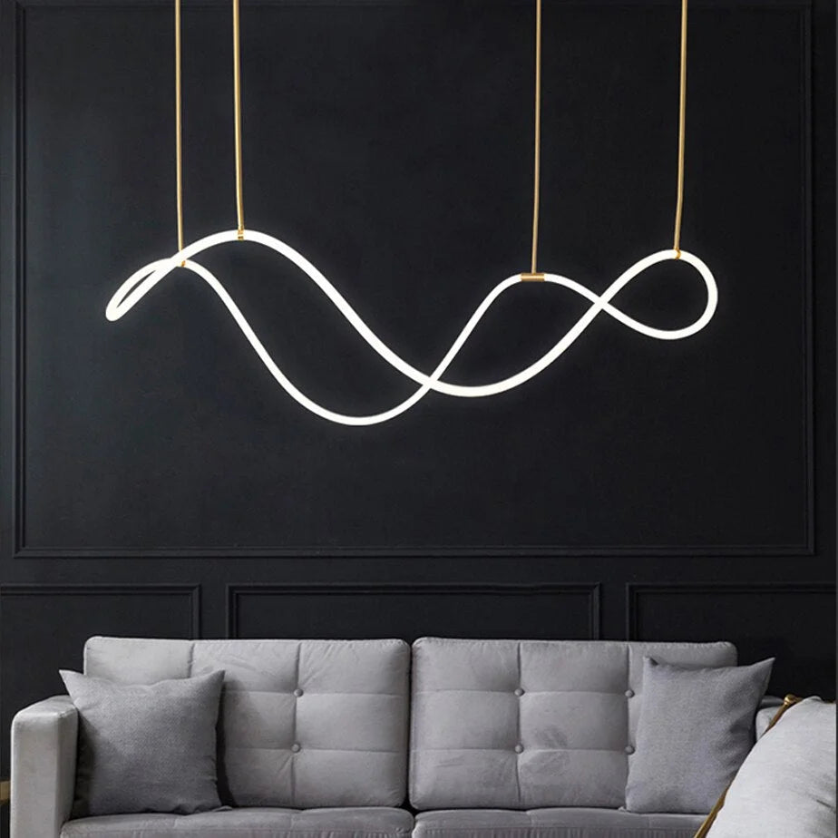 Luke Linear Ceiling Lamp | Silicone Flexible Led Pendant Light | Modern Dining Room