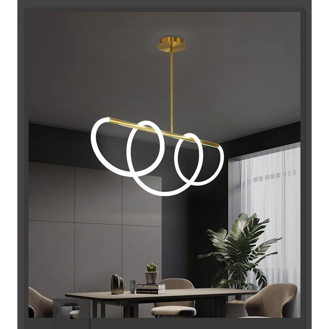 Luke Linear Ceiling Lamp | Silicone Flexible Led Pendant Light | Modern Dining Room