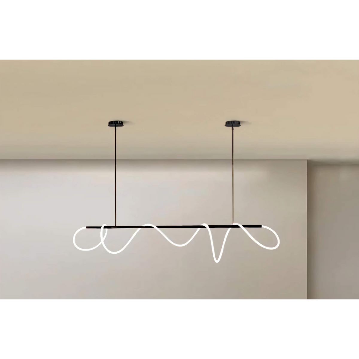Led Tube Ceiling Light | Curved Acrylic Semi-flush 60-350cm Gold Chrome or Black Minimalist Casalolalights Luxury Lamps