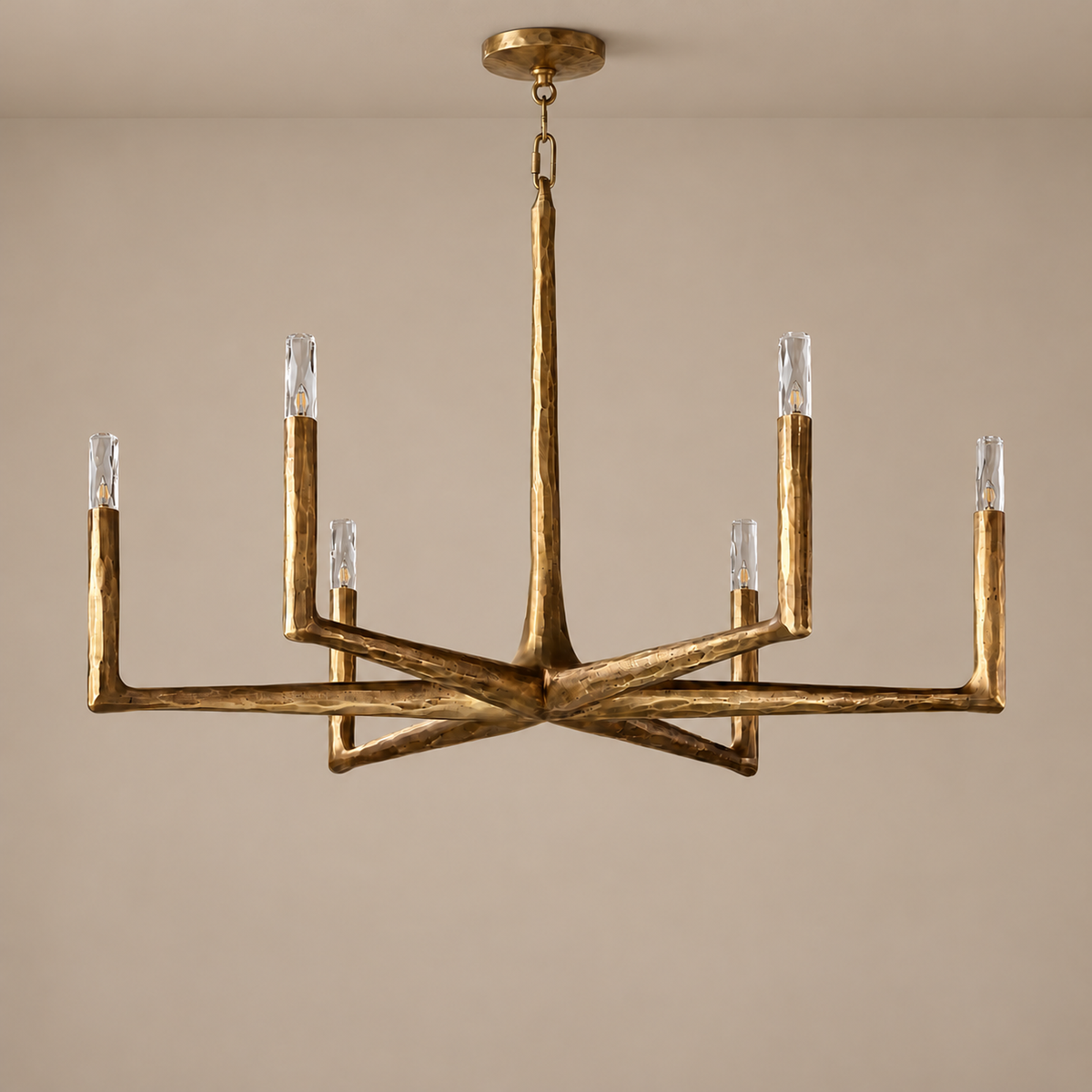 Brass Chandelier - Forged Crystal Branches Casalola Lights Luxury Lamps for Interior Designers