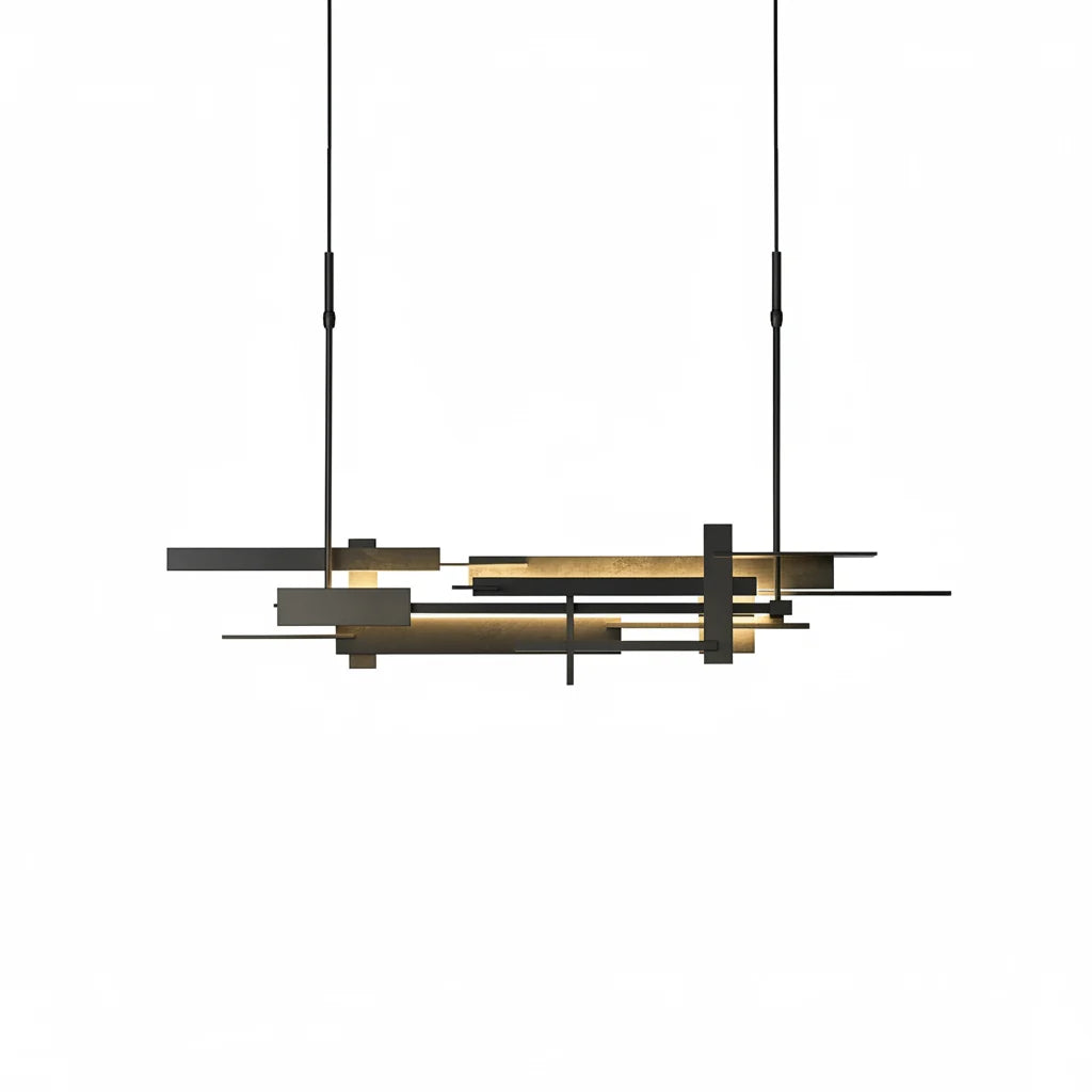 Linear Led Chandelier | Geometric Steel Light Modern Minimalist Dining Room Kitchen & Living Casalolalights Luxury