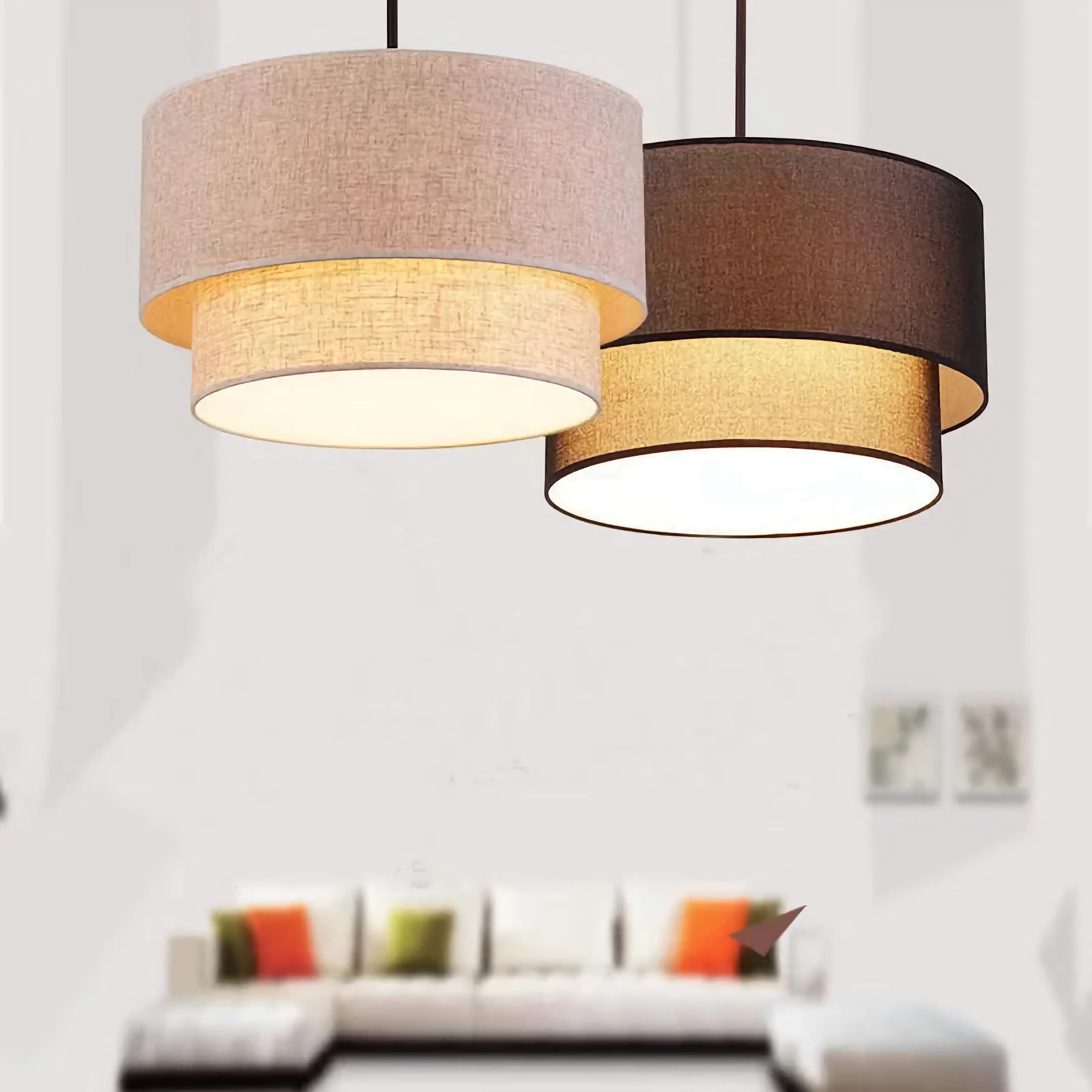 Pendant Lights Linen Black White Lampshade