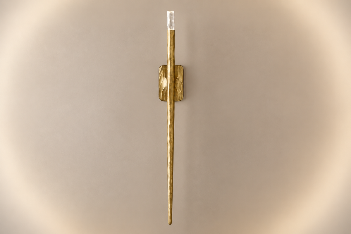 Long Copper Stick Wall Sconce | Tall Linear Crystal-tip 92cm Modern Minimalist Hallway Casalolalights Luxury Lamps