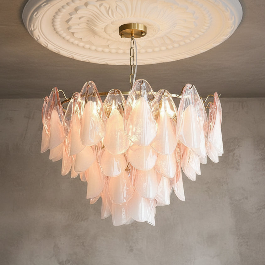 Modern Glass and Brass Chandelier for Living Room or Bedroom Round Ceiling Light in 60 Cm 80 Size Casalolalights Luxury