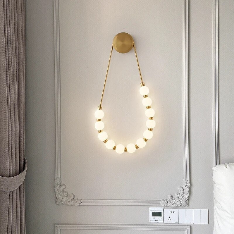 Necklace Wall Lamp | Modern Chain Lighting Parisian Chic Light Fixture For Homes Restaurants - Sconces