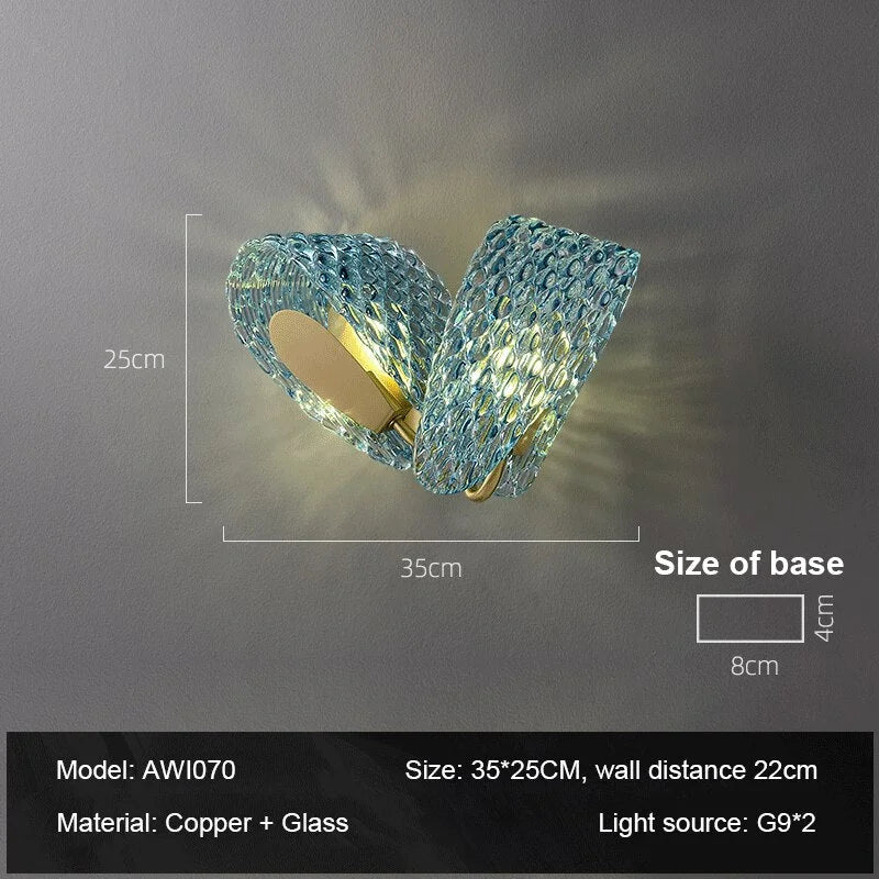 Blue Ribbon Crystal Wall Sconces | Luxury Lamps for Living Room Dining Hotel