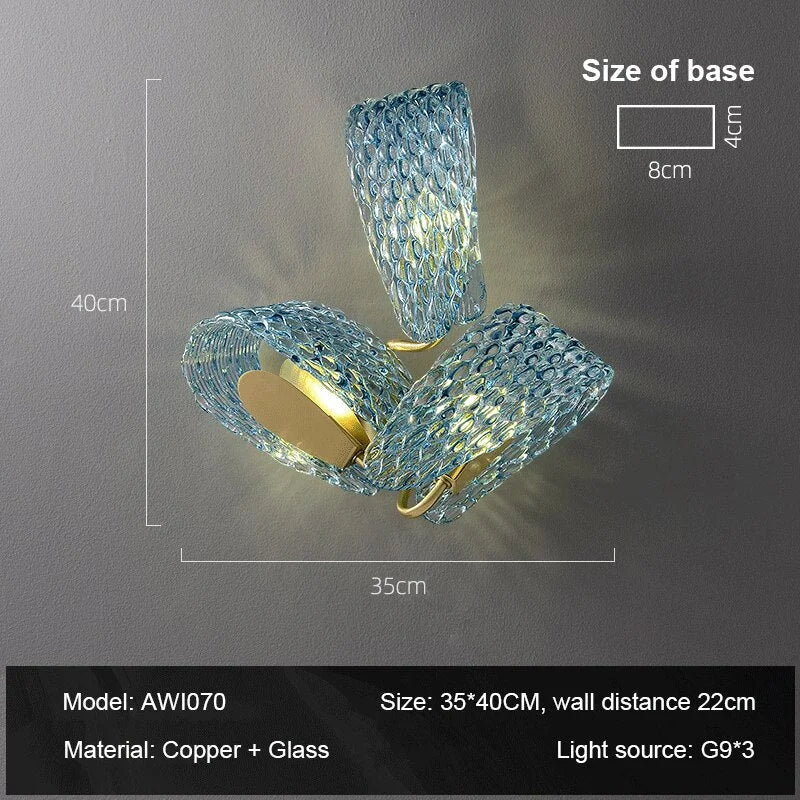 Blue Ribbon Crystal Wall Sconces | Luxury Lamps for Living Room Dining Hotel