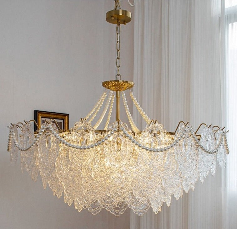 Luxury Crystal Chandelier With Copper Base For Modern Victorian Living Room Stairs - Chandeliers