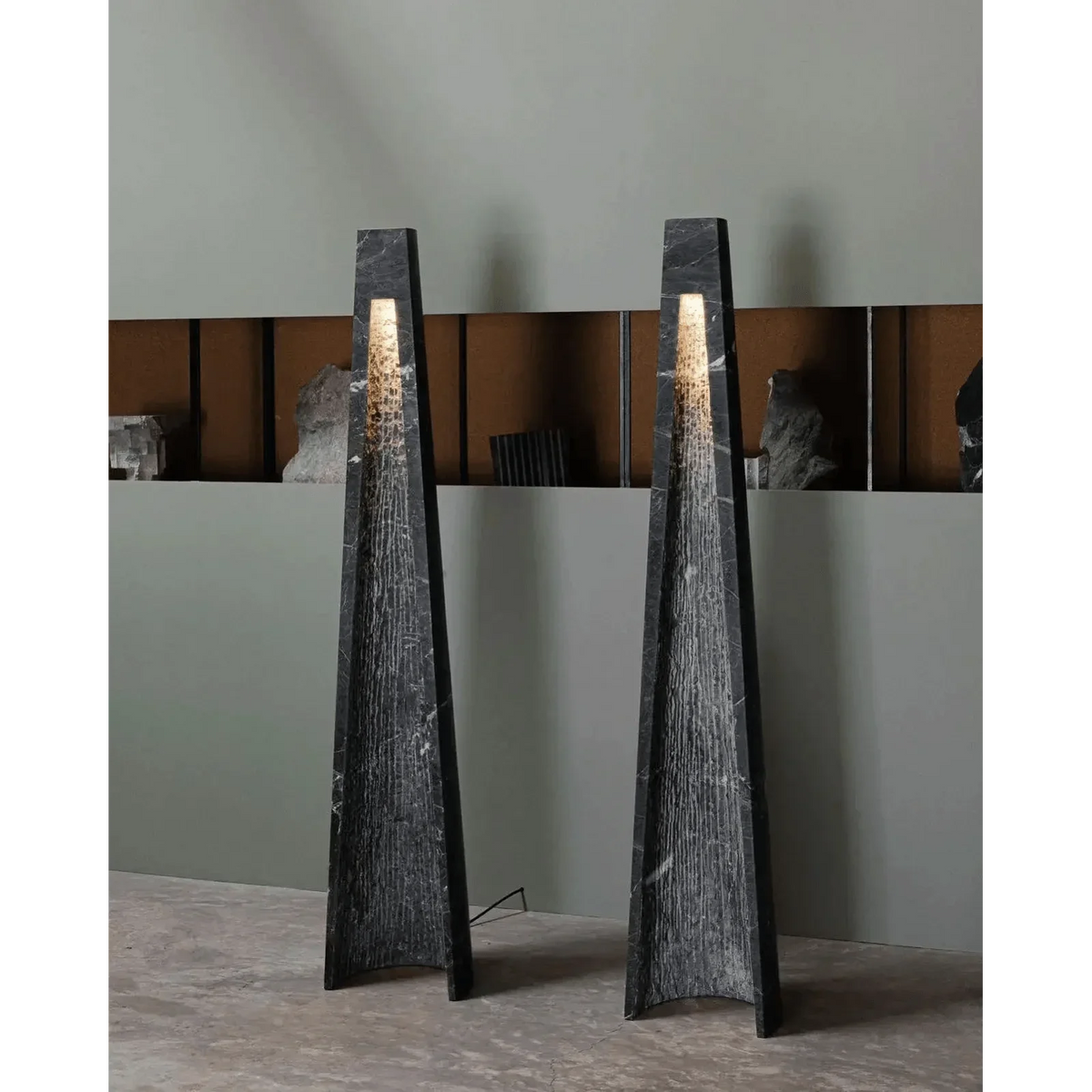 Marble-look Floor Lamp 165cm | Black Resin Column Standing Modern Minimalist Living & Study Casalolalights Luxury Lamps
