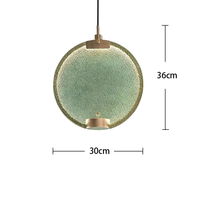 Mansiero Green Brass Glass Pendant Lighting for Dining Room Kitchen Living