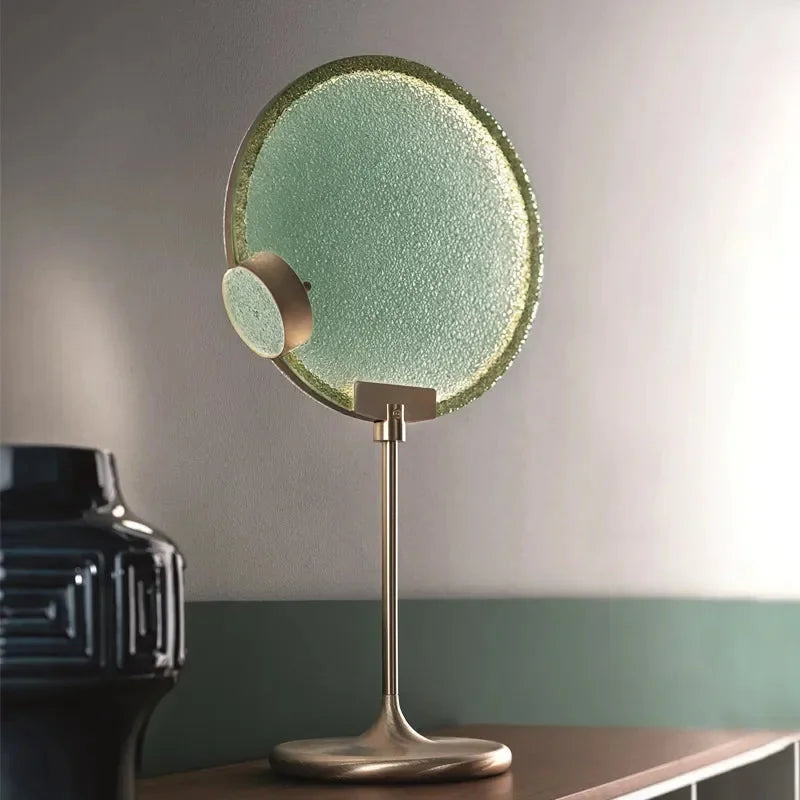 Mansiero Green Brass Glass Table Lamp for Bedroom Living Room