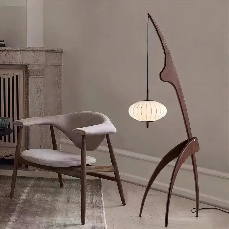 Wood Floor Lamp | Handcrafted | Modern Design | Mantis for Living Room Bedroom