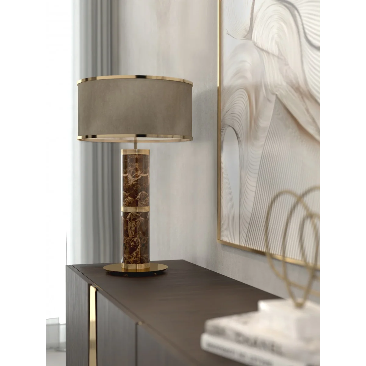 Marble & Brass Table Lamp | Timeless Designer Accent - Sparta